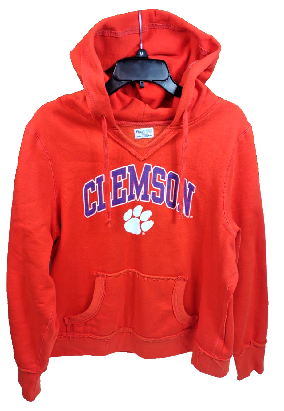 Vintage Clemson Tigers Knights Apparel Orange Graphic Hoodie XL Kangaroo Pockets